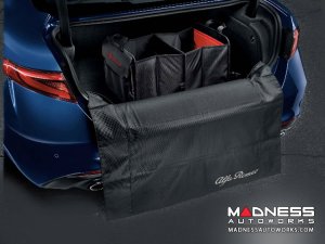 Alfa Romeo Stelvio Boot Edge Protective Mat - Alfa Romeo Logo in White